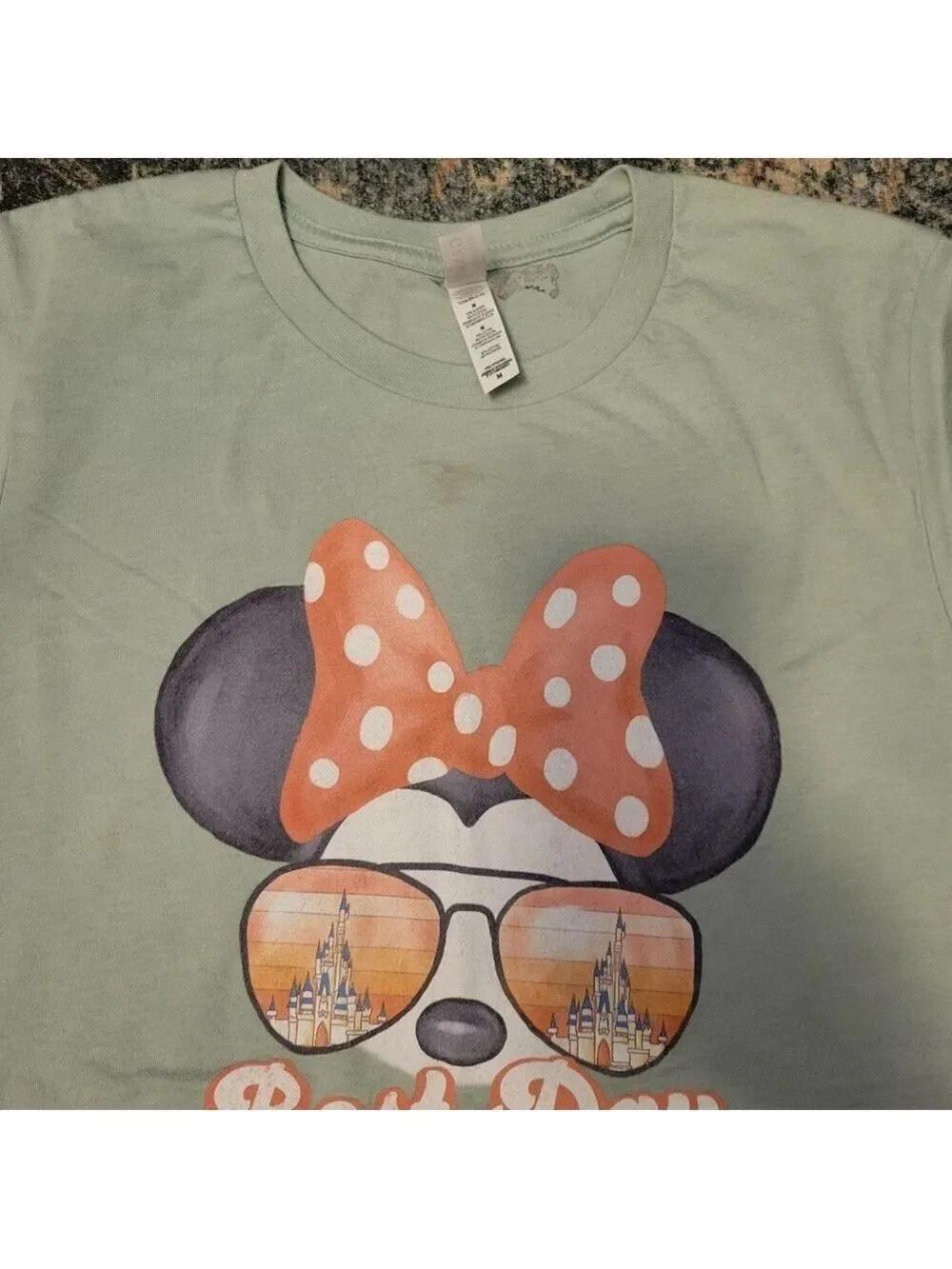 Bella Canvas Light Green Tee with Fun Graphic Size M